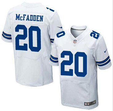 New Dallas Cowboys #20 Darren McFadden White Men's Stitched NFL Elite Jersey