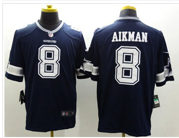 NEW Dallas Cowboys #8 Troy Aikman Navy Blue Team Color NFL Limited Jersey