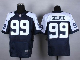 Nike Dallas Cowboys #99 George Selvie Navy Blue Thanksgiving Throwback NFL Elite Jersey