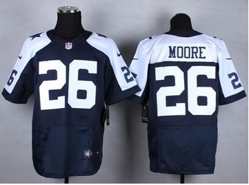 New Dallas Cowboys #26 Sterling Moore Navy Blue Thanksgiving Throwback NFL Elite Jersey