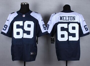 New Dallas Cowboys #69 Henry Melton Navy Blue Thanksgiving Throwback NFL Elite Jersey