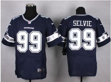 New Dallas Cowboys #99 George Selvie Navy Blue Team Color NFL Elite Jersey