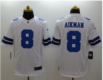 NEW Dallas Cowboys #8 Troy Aikman White NFL Limited Jersey