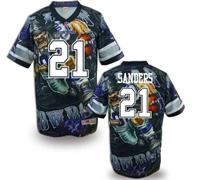 Dallas Cowboys #21 Sanders Men's Stitched NFL Elite Fanatical Version Jersey (2)