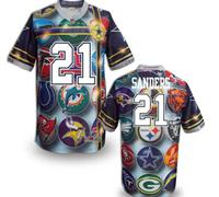 Dallas Cowboys #21 Sanders Men's Stitched NFL Elite Fanatical Version Jersey (1)