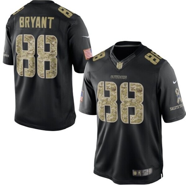 Dallas Cowboys #88 Dez Bryant Nike Black Salute To Service Jersey