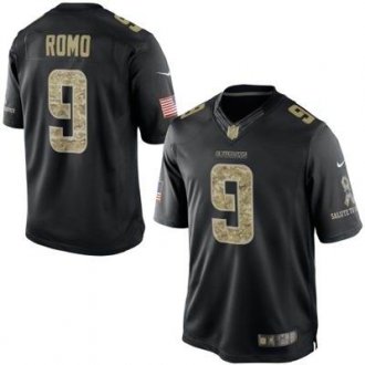 Dallas Cowboys #9 Tony Romo Nike Black Salute To Service Jersey