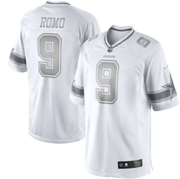 NEW Dallas Cowboys #9 Tony Romo White Platinum Jersey