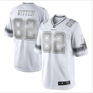 NEW Dallas Cowboys #82 Jason Witten White Platinum Jersey