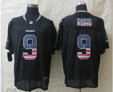 2014 New Dallas cowboys 9 Romo USA Flag Fashion Black Elite Jerseys