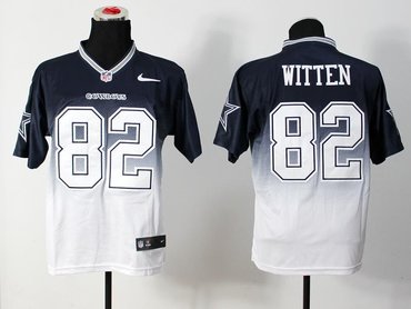 NEW Dallas Cowboys 82 Jason Witten Blue White Drift Fashion II Elite NFL Jerseys