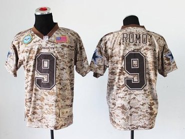 NEW Dallas Cowboys #9 Tony Romo Camo NFL Elite USMC Jersey(USA)