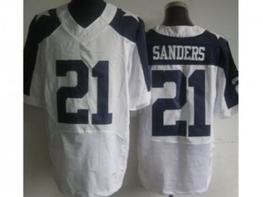 NEW Dallas Cowboys #21 Deion Sanders White Thanksgivings Jerseys(Elite)