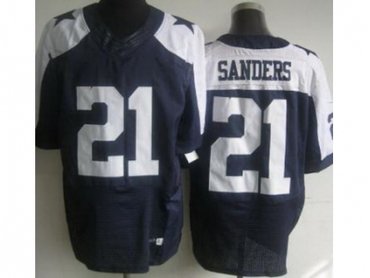 NEW Dallas Cowboys #21 Deion Sanders Blue Thanksgivings Jerseys(Elite)