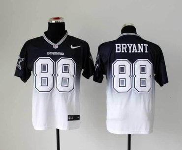 NEW Dallas Cowboys 88 Dez Bryant Blue White Drift Fashion II Elite NFL Jerseys