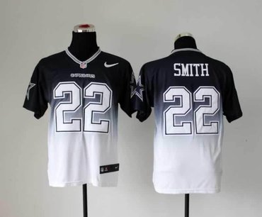 NEW Dallas Cowboys 22 e.smith Blue White Drift Fashion II Elite NFL Jerseys