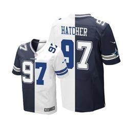 NEW Dallas Cowboys #97 Jason Hatcher Blue&White NFL Jersey(Elite split)