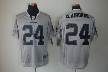 NEW NFL Dallas Cowboys 24 Morris Claiborne Lights Out Grey Jerseys(Elite)