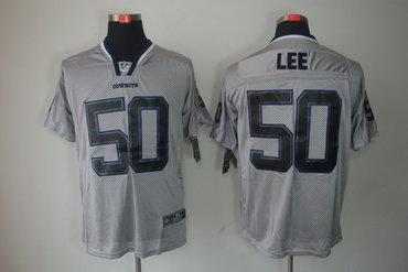 NEW NFL Dallas Cowboys 50 Sean Lee Lights Out Grey Jerseys(Elite)