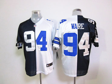 NEW Dallas Cowboys #94 DeMarcus Ware blue-white Jerseys(Elite split)