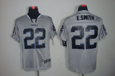 NEW NFL Dallas Cowboys 22 E.Smith Lights Out Grey Jerseys(Elite)