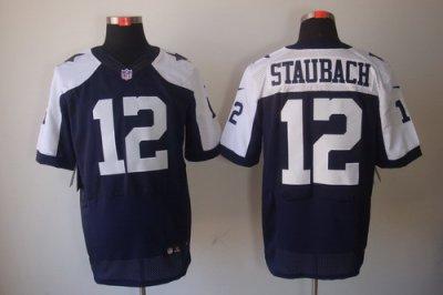 2012 NEW Dallas Cowboys 12 Roger Staubach Blue Jerseys Thankgivings(Elite)