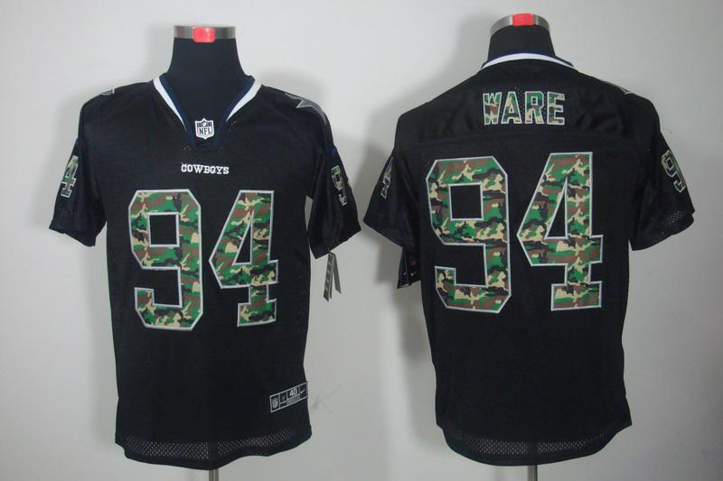 NEW Dallas Cowboys 94 DeMarcus Ware Lights Out Black Elite Jerseys(Camo Number)