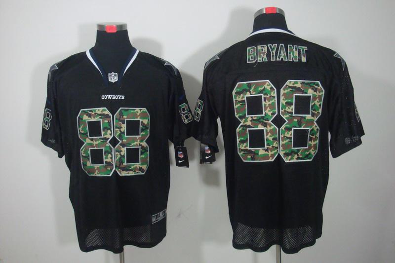 NEW Dallas Cowboys 88 Dez Bryant Lights Out Black Elite Jerseys(Camo Number)