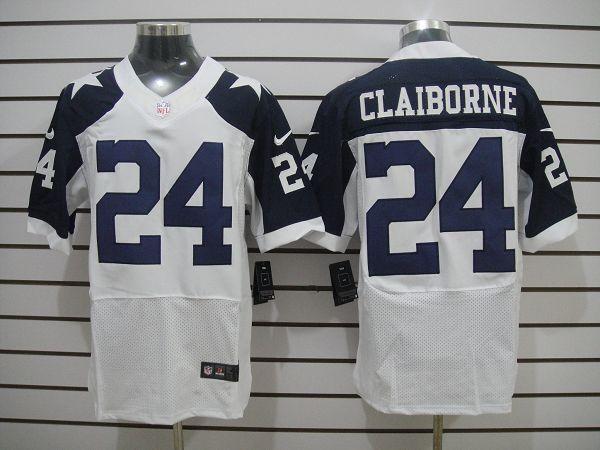 2012 NEW Dallas Cowboys 24 Morris Claiborne White Jerseys Thankgivings (Elite)