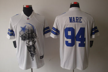 2012 NEW NFL Dallas Cowboys 94 DeMarcus Ware White Jerseys (Helmet Tri-Blend Limited)