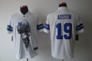 2012 NEW NFL Dallas Cowboys 19 Miles Austin White Jerseys (Helmet Tri-Blend Limited)