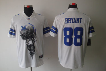 2012 NEW NFL Dallas Cowboys 88 Dez Bryant White Jerseys (Helmet Tri-Blend Limited)