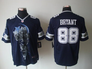 2012 NEW NFL Dallas Cowboys 88 Dez Bryant Blue Jerseys (Helmet Tri-Blend Limited)