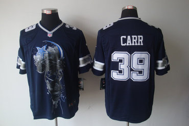 2012 NEW NFL Dallas Cowboys 39 Brandon Carr Blue Jerseys (Helmet Tri-Blend Limited)