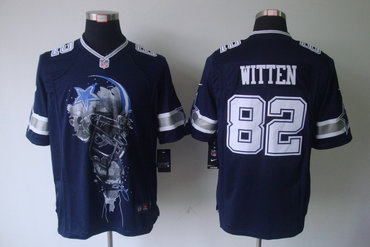 2012 NEW NFL Dallas Cowboys 82 Jason Witten Blue Jerseys (Helmet Tri-Blend Limited)