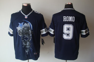 2012 NEW NFL Dallas Cowboys 9 Tony Romo Blue Jerseys (Helmet Tri-Blend Limited)