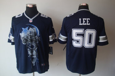 2012 NEW NFL Dallas Cowboys 50 Sean Lee Blue Jerseys (Helmet Tri-Blend Limited)