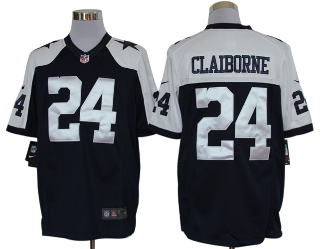 2012 NEW NFL Dallas Cowboys 24 Morris Claiborne Blue Thankgivings Jerseys (Limited)