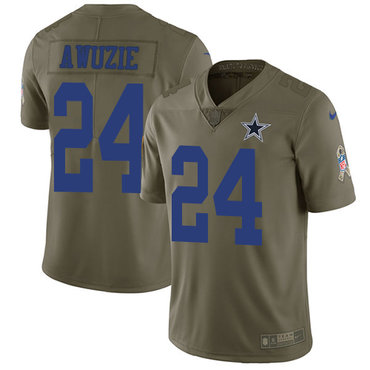 Nike Cowboys #24 Chidobe Awuzie Olive Men's Stitched NFL Limited 2017 Salute To Service Jersey