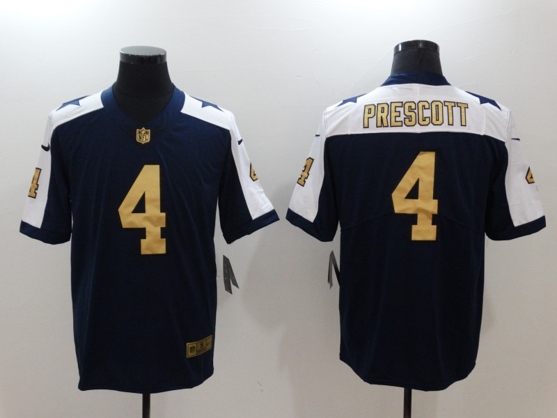 Nike Cowboys 4 Dak Prescott Navy Gold Color Rush Limited Jersey