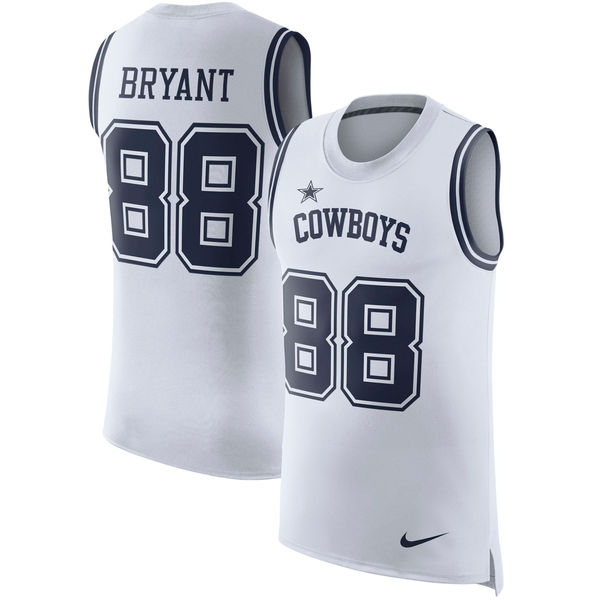 Nike Cowboys 88 Dez Bryant White Color Rush Name & Number Tank Top