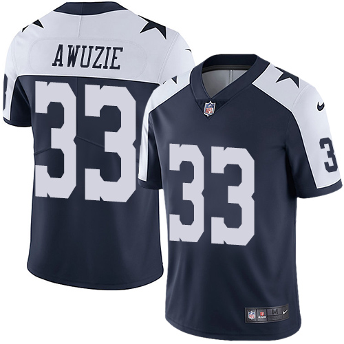 Nike Cowboys #33 Chidobe Awuzie Navy Blue Thanksgiving Men's Stitched NFL Vapor Untouchable Limited Throwback Jersey