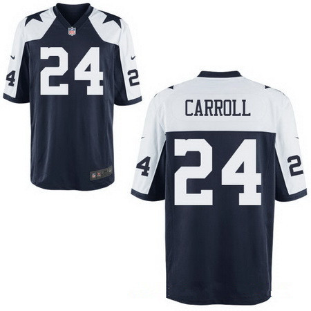 Men's Dallas Cowboys #24 Nolan Carroll Blue Thanksgiving Alternate Stitched NFL Nike Elite Jersey