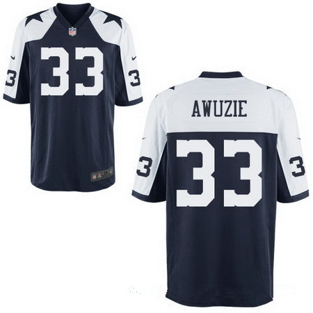 Men's 2017 NFL Draft Dallas Cowboys #33 Chidobe Awuzie Blue Thanksgiving Alternate Stitched NFL Nike Elite Jersey