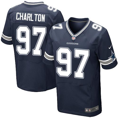 Nike Cowboys #97 Taco Charlton Navy Blue Team Color Men's Stitched NFL Elite Jersey