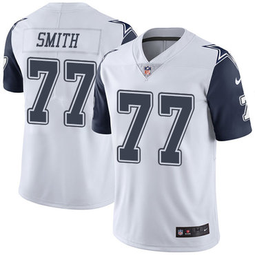 Men's Nike Cowboys #77 Tyron Smith color rush White NFL limited Jersey