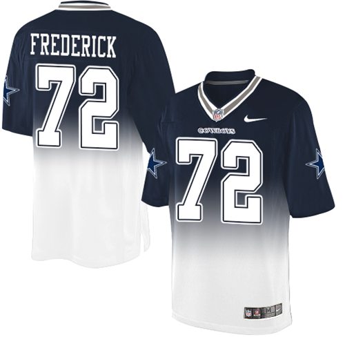 Nike Cowboys #72 Travis Frederick Navy Blue White Men's Stitched NFL Elite Fadeaway Fashion Jersey