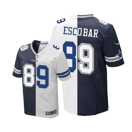 Nike Cowboys #89 Gavin Escobar Navy Blue White Men's Stitched NFL Elite Split Jersey