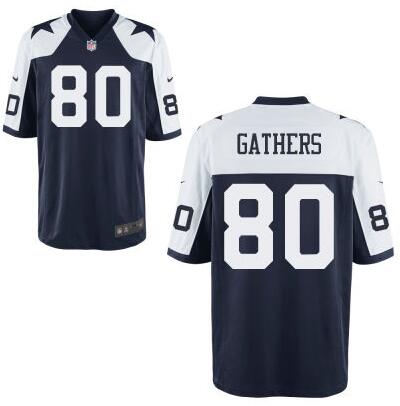 Men's Dallas Cowboys #80 Rico Gathers Nike Navy Blue Throwback Elite 2016 Draft Pick Jersey