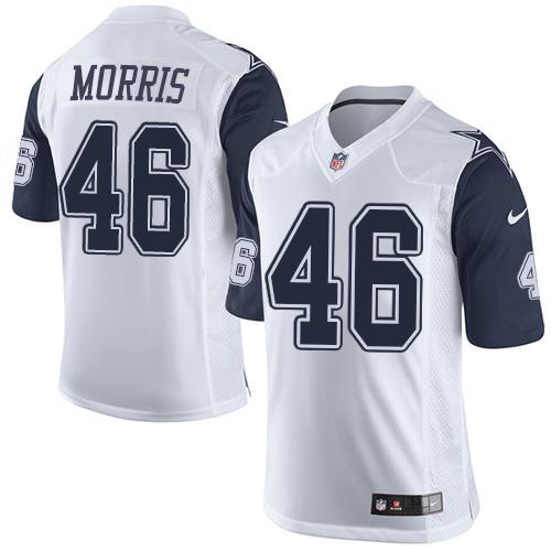 Nike Cowboys #46 Alfred Morris White Stitched NFL Elite Rush Jersey